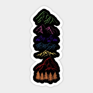 Neon Peaks Sticker